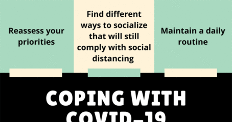 Graphic with tips for coping with COVID-19