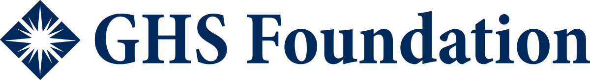 GHS Foundation Logo - Dark blue serif type with Granville burst to left